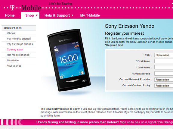T-Mobile UK Yendo