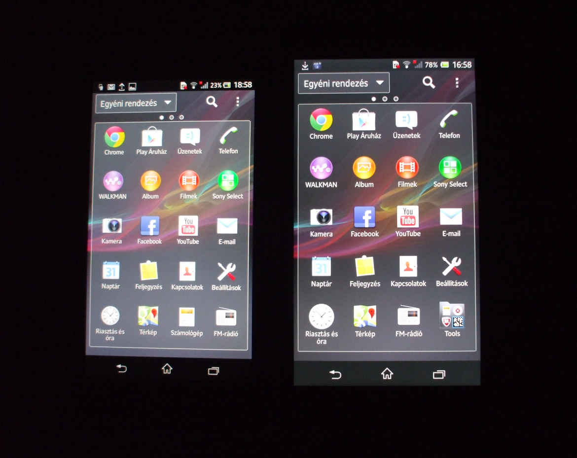 Xperia T-Z screen